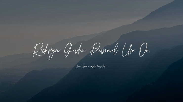 Richsign Garden Personal Use On Font
