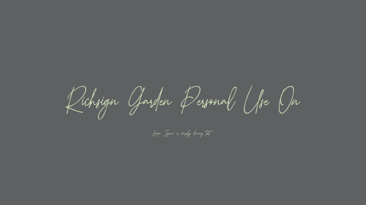 Richsign Garden Personal Use On Font