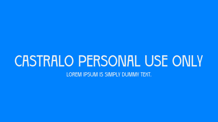 Castralo Personal Use Only Font