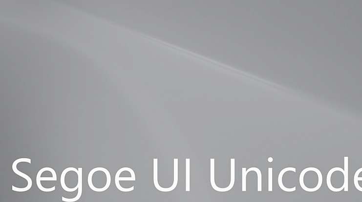 Segoe UI Unicode Font