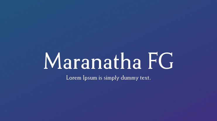 Maranatha FG Font