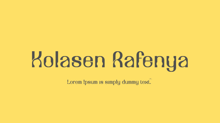 Kolasen Rafenya Font