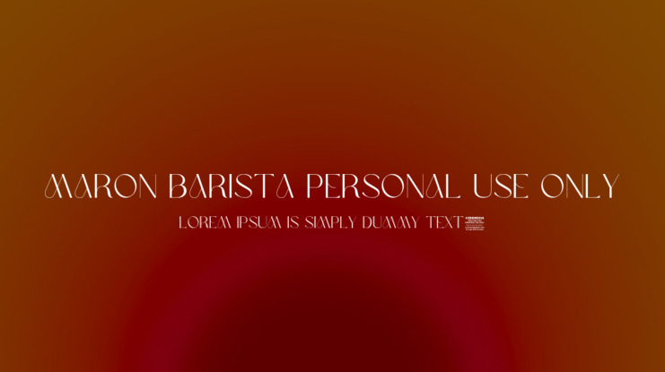 Maron Barista Personal Use Only Font