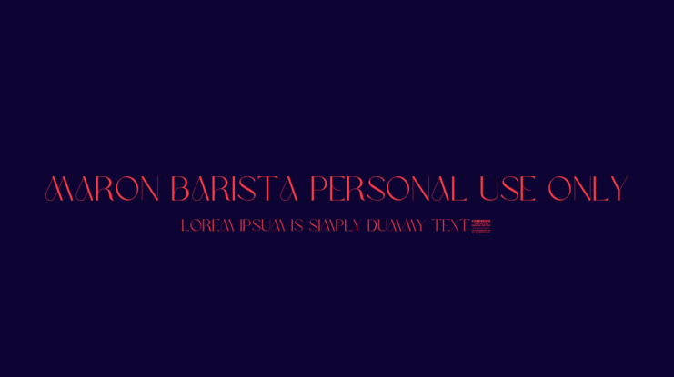 Maron Barista Personal Use Only Font