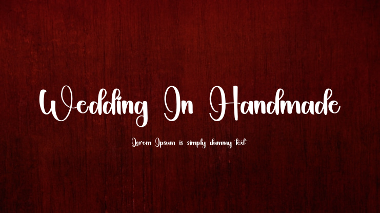 Wedding In Handmade Font