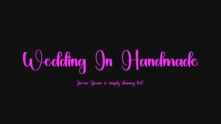 Wedding In Handmade Font