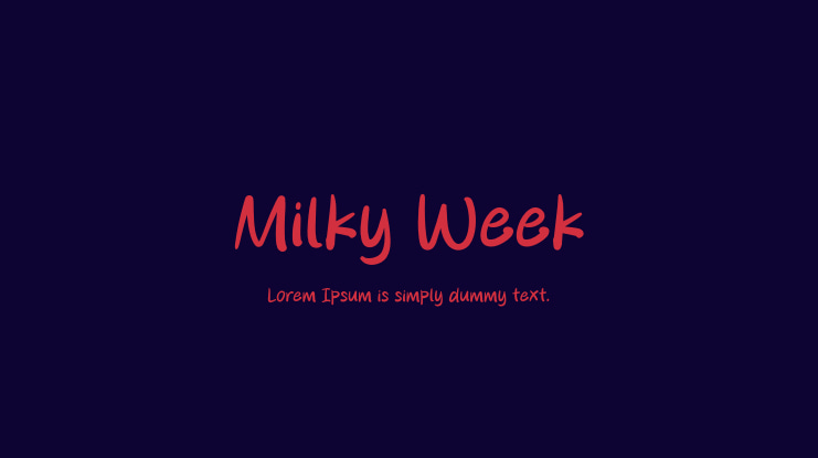 Milky Week Font