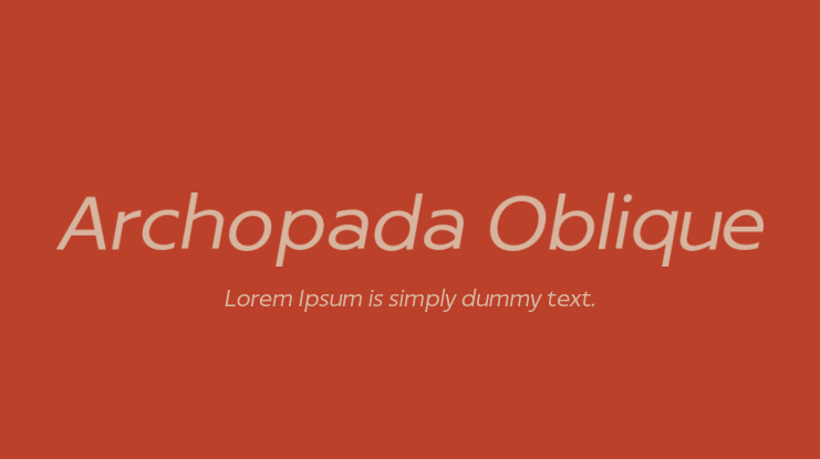 Archopada Oblique Font Family
