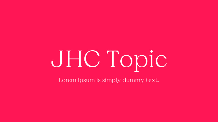JHC Topic Font
