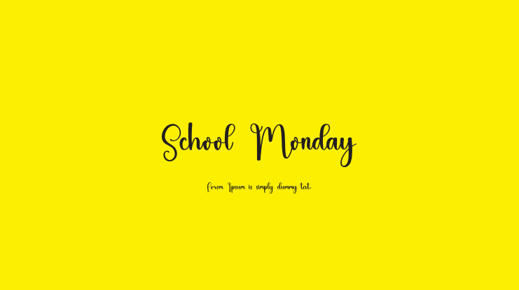 School Monday Font
