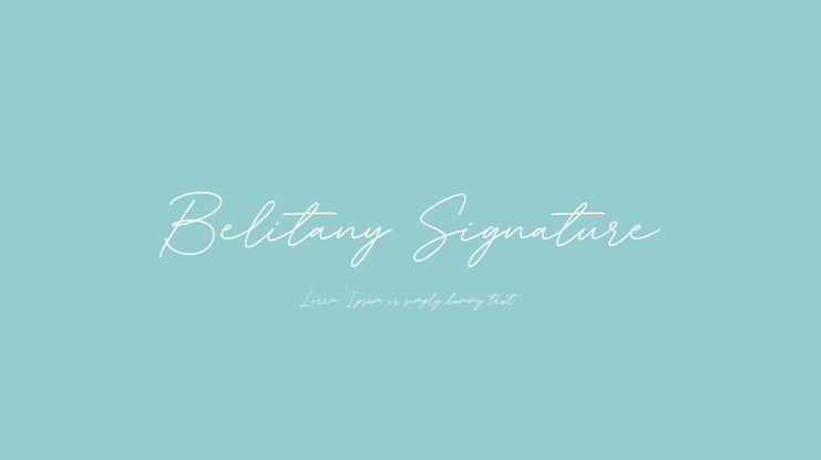 Belitany Signature Font