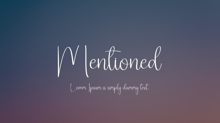 Mentioned Font