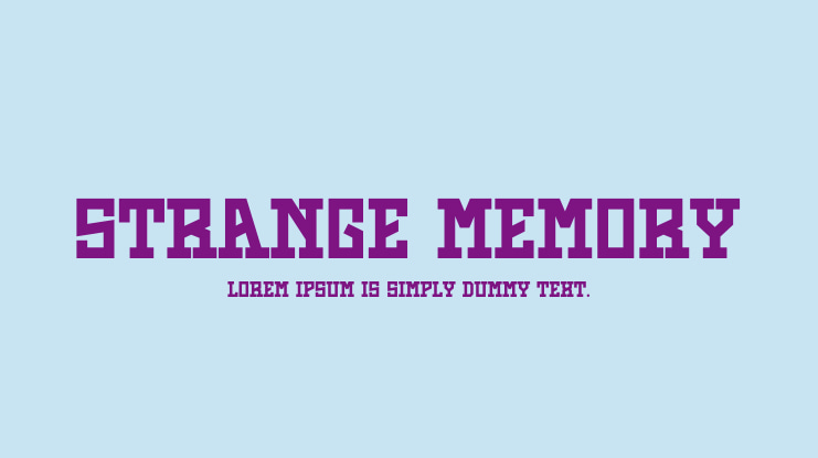 Strange Memory Font