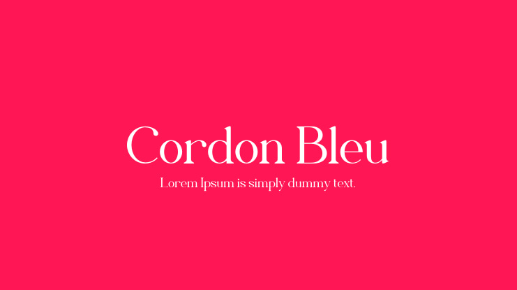 Cordon Bleu Font