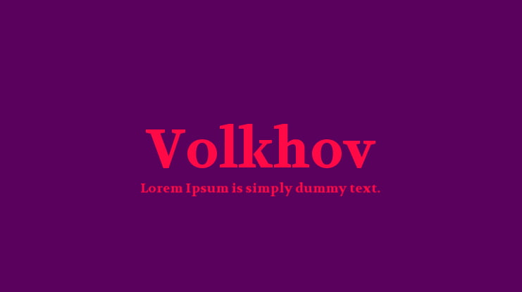 Volkhov Font Family