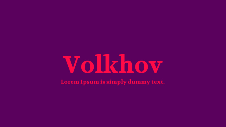 Volkhov Font Family