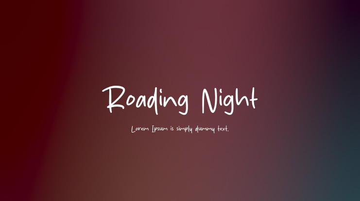 Roading Night Font