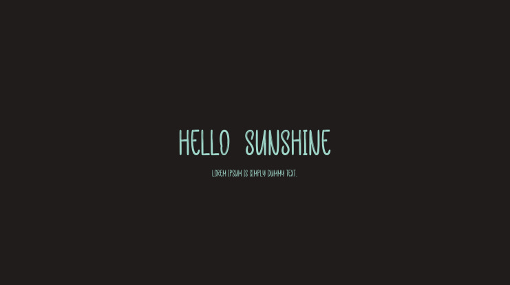 Hello  Sunshine Font