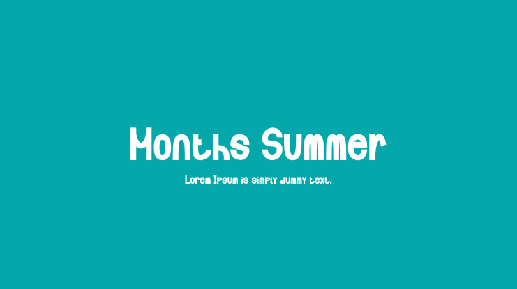 Months Summer Font