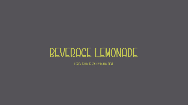 Beverage Lemonade Font