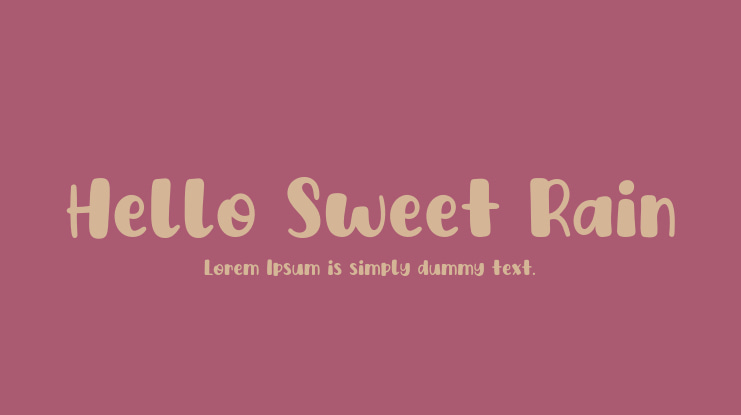 Hello Sweet Rain Font