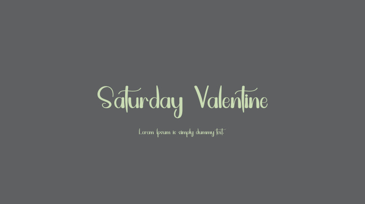 Saturday Valentine Font