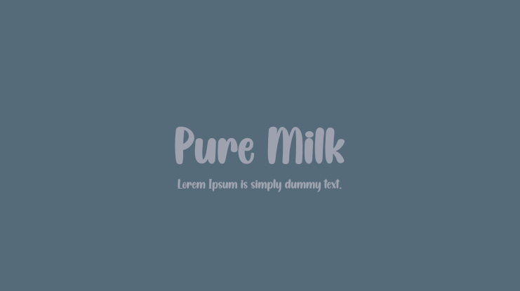 Pure Milk Font
