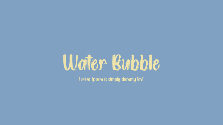 Water Bubble Font