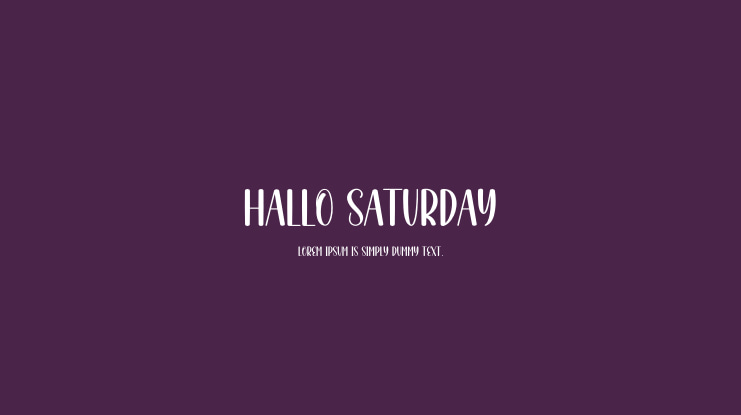 Hallo Saturday Font