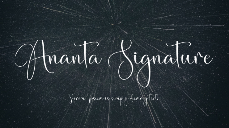 Ananta Signature Font