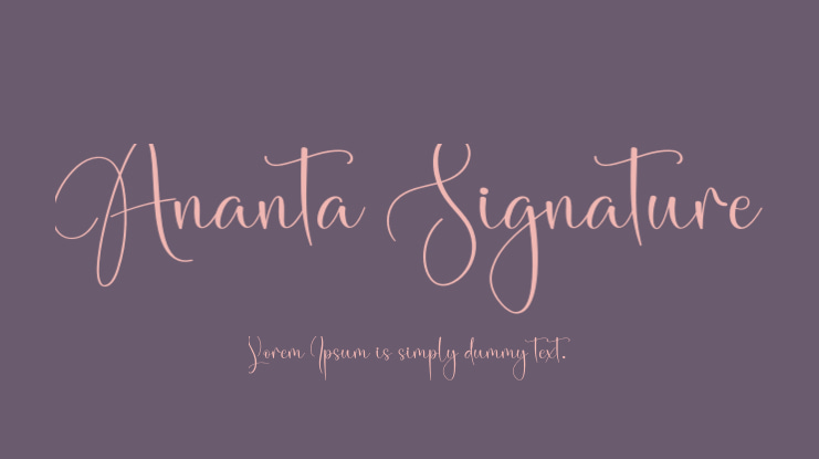 Ananta Signature Font