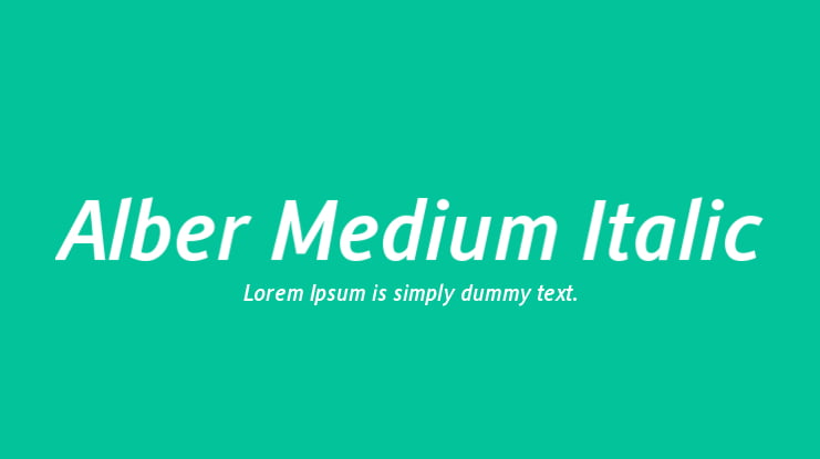 Alber Medium Italic Font