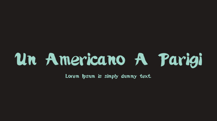 Un Americano A Parigi Font