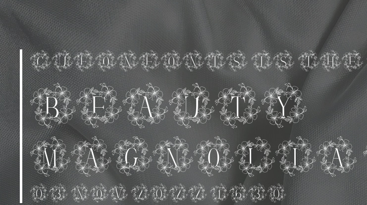 Beauty Magnolia Flower Monogram Font