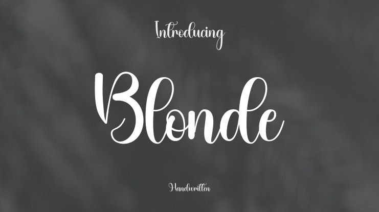 Blonde Font