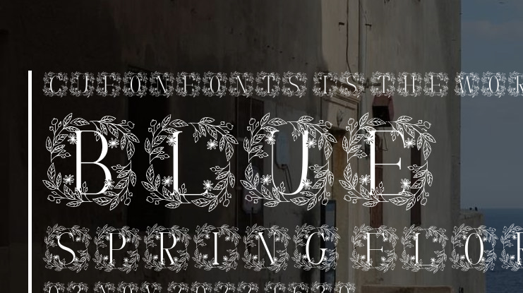 Blue Spring Floral Monogram Font