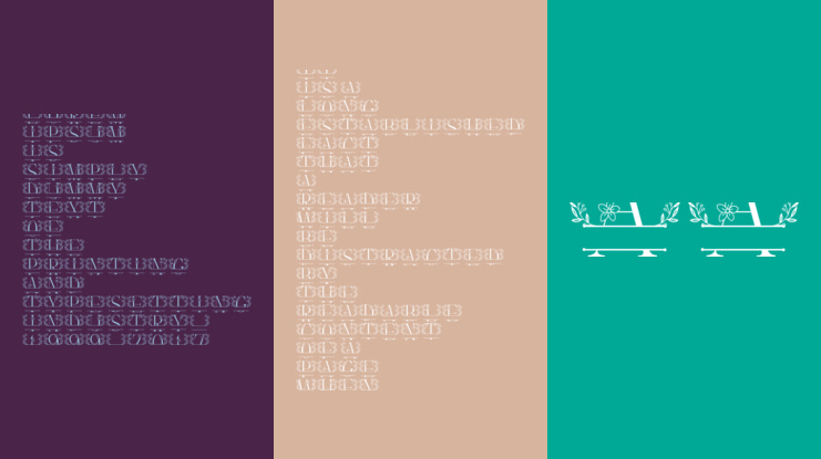 Pink Floral Line Monogram Font