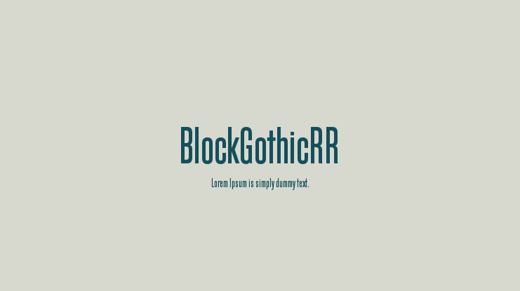 BlockGothicRR Font