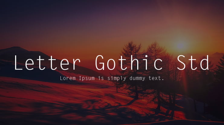 Letter Gothic Std Font Family