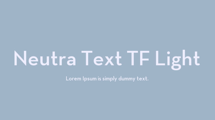 Neutra Text TF Light Font Family