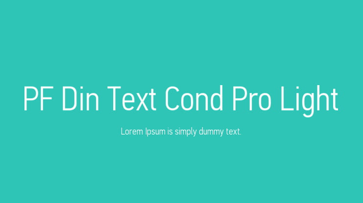 PF Din Text Cond Pro Light Font