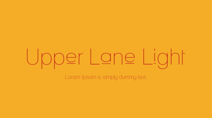 Upper Lane Light Font