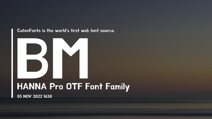 BM HANNA Pro OTF Font