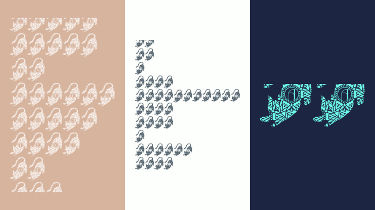 Relaxed Cat Mandala Monogram Font