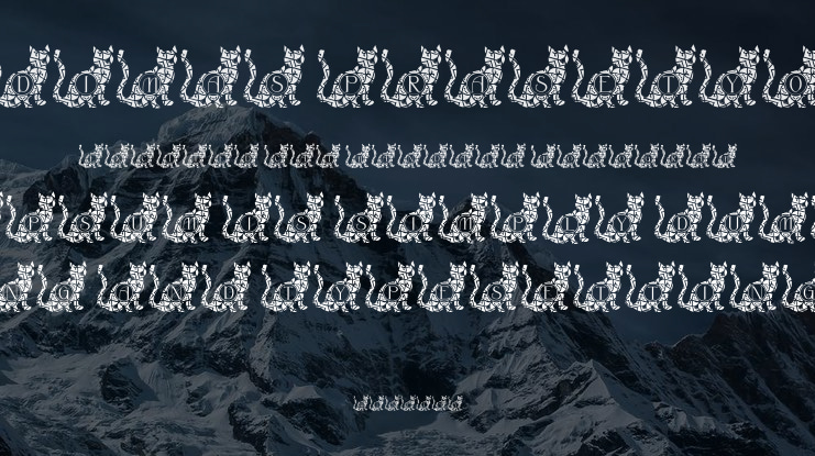 Excited Cat Mandala Monogram Font