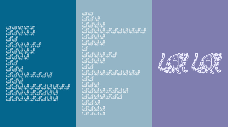 Excited Cat Mandala Monogram Font