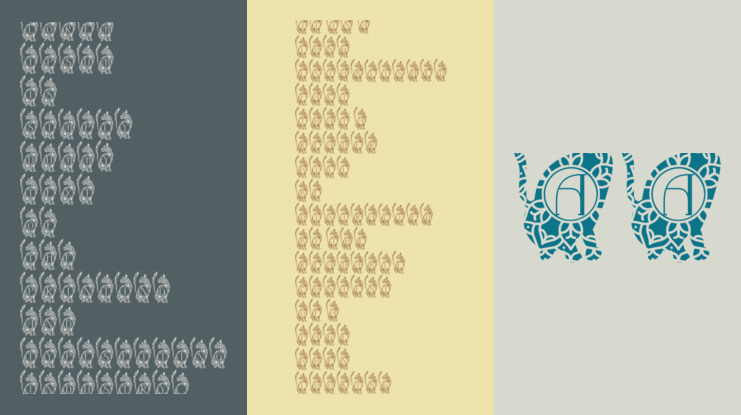 Happy Cat Mandala Monogram Font