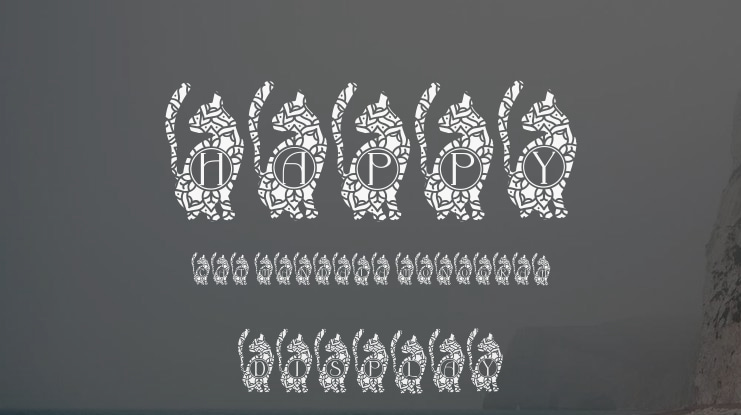 Happy Cat Mandala Monogram Font