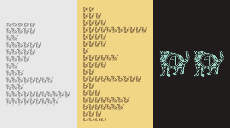 Lovely Cat Mandala Monogram Font