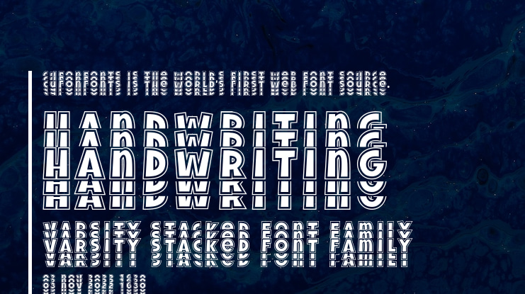 Handwriting Varsity Stacked Font